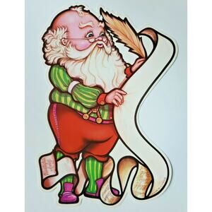 1980 Beistle Santa Clause Die Cut Wall Hanging 13" x 9" New